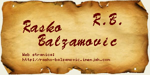 Raško Balzamović vizit kartica